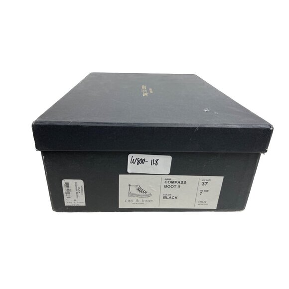 Rag & Bone Women's Lace Up Black Compass Ankle Leather Boots Sz 7 - NWOB - Picture 10 of 10